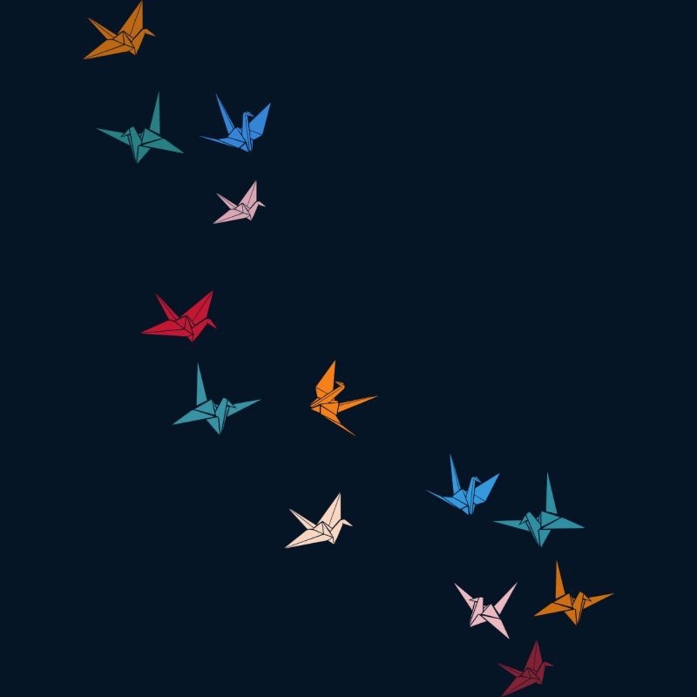 Design By Humans | Men's Flying Paper Crane Graphic Print Short-Sleeve T-Shirt - Picture 2 of 11